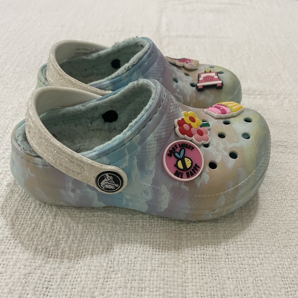 Crocs Kid's Classic Tie Dye Lined Clog Kid's Slippers 207322 Size C9 Unisex